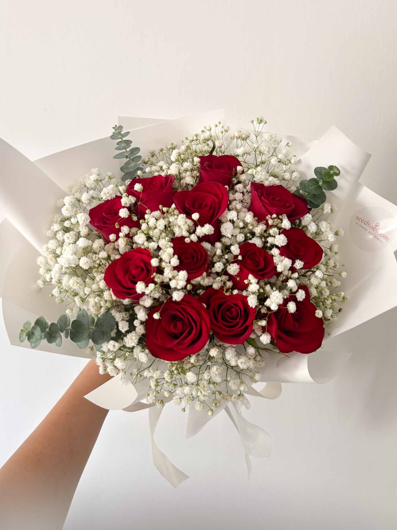 Be Mine | Red Rose & Baby's Breath Bouquet